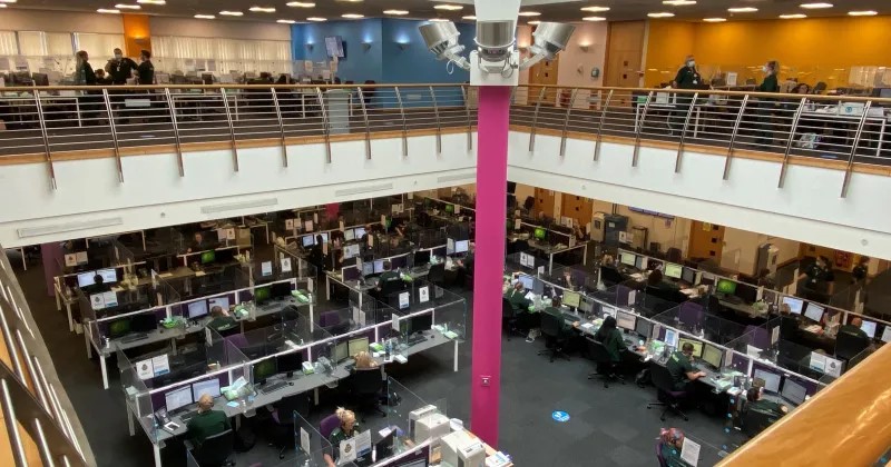 A 999 Call Centre from an above view
